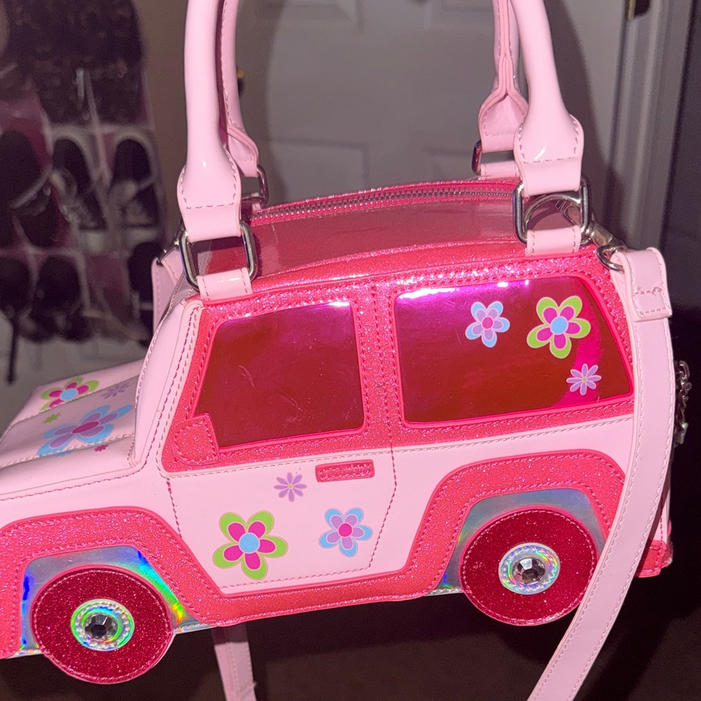 Pink Floral Car Crossbody Bag - Picture 3 of 5